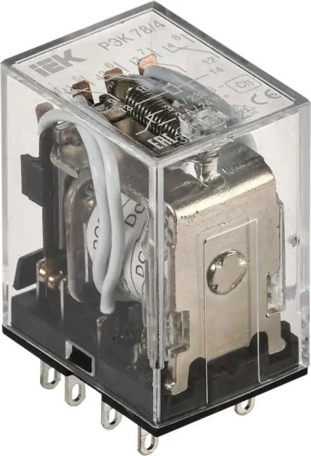 Реле IEK RRP20-4-03-024D промежуточное 3А 24В  4ПК  РЭК78/4  без розетки
