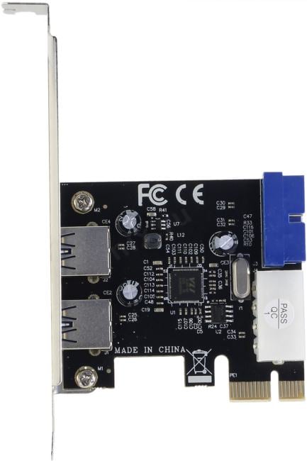 Orient VA-3U2219PE (OEM) PCI-Ex1, USB3.0, 2 port-ext,  19 pin port-int