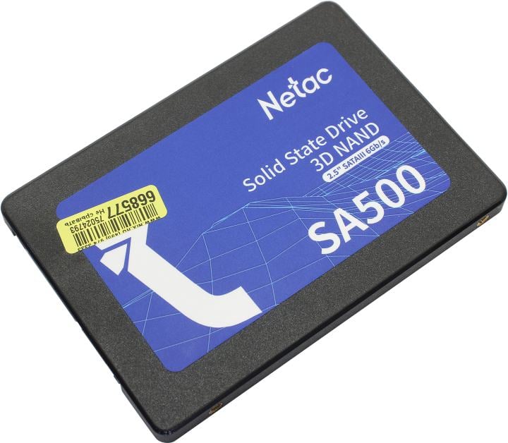 Диск SSD Netac - SA500, для ноутбука, 2.5", 120 ГБ, SATA, 6 Гб/с, speed write-400МБ/с read-500МБ/с, NT01SA500-120-S3X