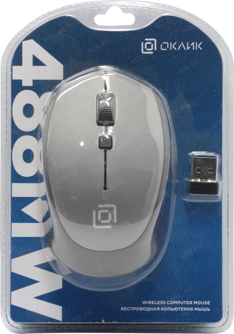 OKLICK Wireless Optical Mouse <488MW> <Black&Grey> (RTL) USB  4btn+Roll  <1196571>