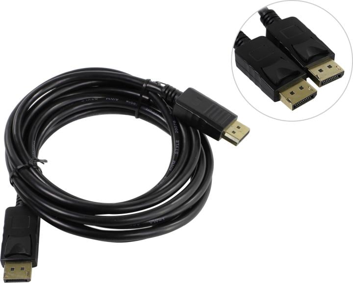 Видео кабель Cablexpert, DisplayPort (M) -> DisplayPort (M), DisplayPort 1.2, 3 м, цвет чёрный, CC-DP-10