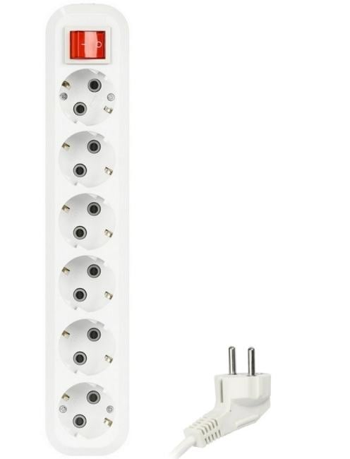 SBE-16-6-02-ZS Удлинитель Smartbuy, 6 гнезд 2 м, 16А/3,5кВт с выкл. и заземлением ПВС  3х1,0  (SBE-16-6-02-ZS)