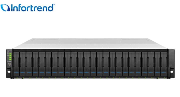 Дисковый массив Infortrend JB3024RBA0-8U32, 2U/24bay, Dual Controller, 4×12Gb SAS