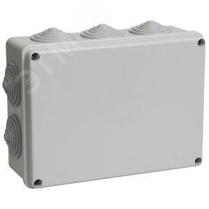 Коробка распред. IEK UKO11-190-140-070-K41-44 для открытого монтажа 190х140х70, IP44, RAL7035,10  гермовводов  (серая)