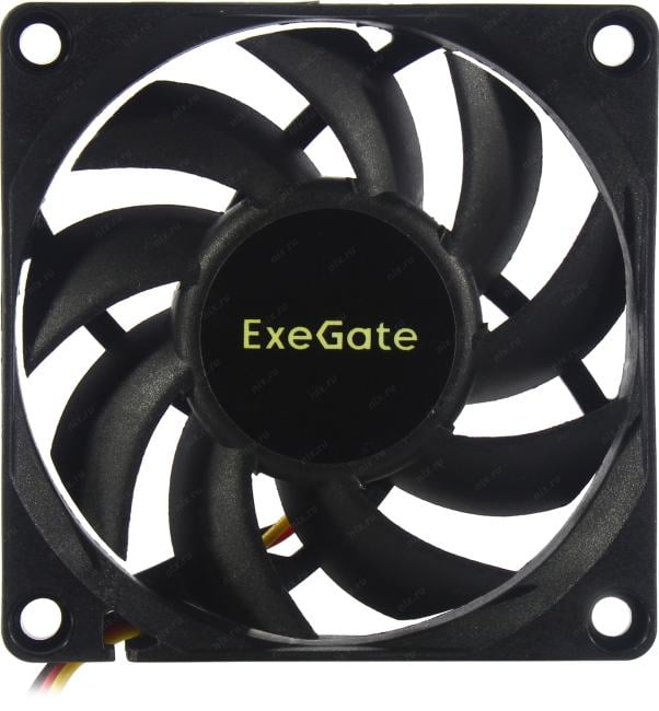 Exegate EX297040RUS Вентилятор 12В DC ExeGate EX07015B3P (70x70x15 мм, 2-Ball (двойной шарикоподшипник), 3pin, 3000RPM, 27dBA)