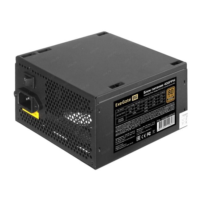 Блок питания ExeGate EX292159RUS, 400W, 80 PLUS Bronze, ATX