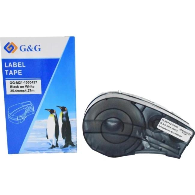 Картридж ленточный G&G GG-M21-1000427 черный на белом 25.4x4.27 для Brady  BMP21-PLUS, BMP21, BMP21-LAB