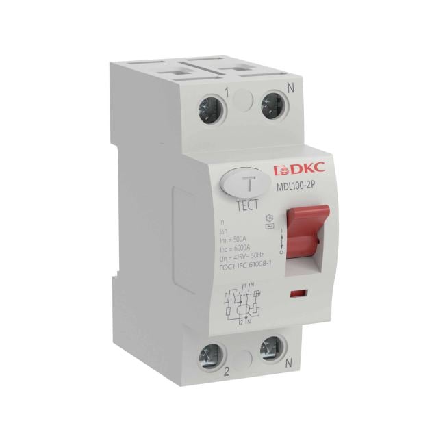 Выключатель дифференциального тока (ВДТ, УЗО) DKC MDL100-2P2-16-AC MDL100, 2P, 30mA, 16A, тип  АС, "YON max"