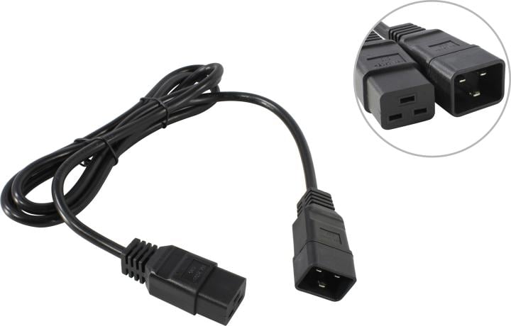 Кабель питания Hyperline PWC-IEC19-IEC20-1.8-BK, C19-C20, 16A, 1.8м