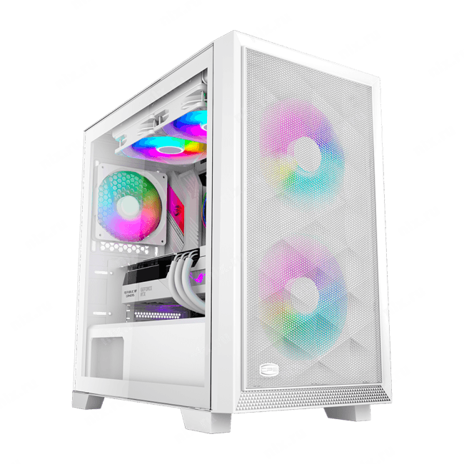 PcCooler C3D310 WH ARGB Корпус без блока питания/ PCCooler C3D310 WH ARGB, Tempered Glass Mid Tower, White, ABS,  TG,  SP