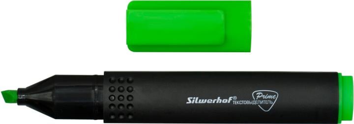 Текстовыделитель Silwerhof Prime 108031-03 скошенный пиш. наконечник  1-4мм зеленый коробка