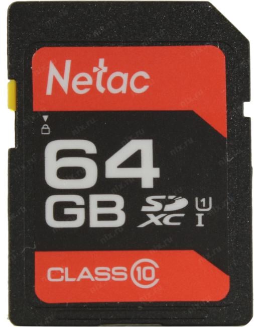 Netac <NT02P600STN-064G-R> SDXC Memory Card  64Gb UHS-I U1