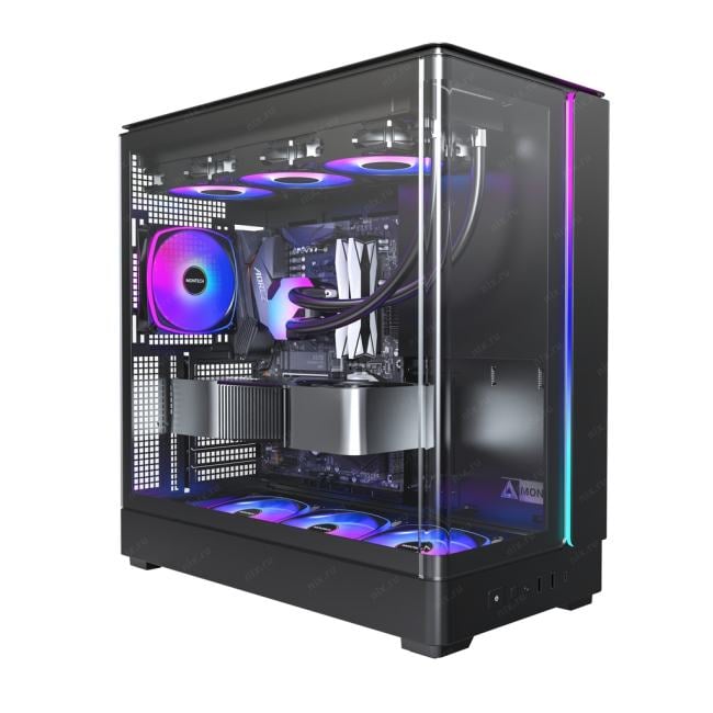 Корпус Montech KING 45 PRO, ATX, 4×120mm ARGB, черный