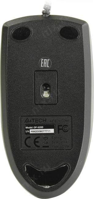 A4Tech V-Track Optical Mouse  <OP-620D-1000dpi-Black>  (RTL)  USB 4but+Roll