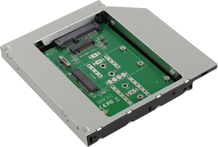 Шасси AgeStar SMNF2S, M.2 2280/mSATA → SATA 12.7 мм