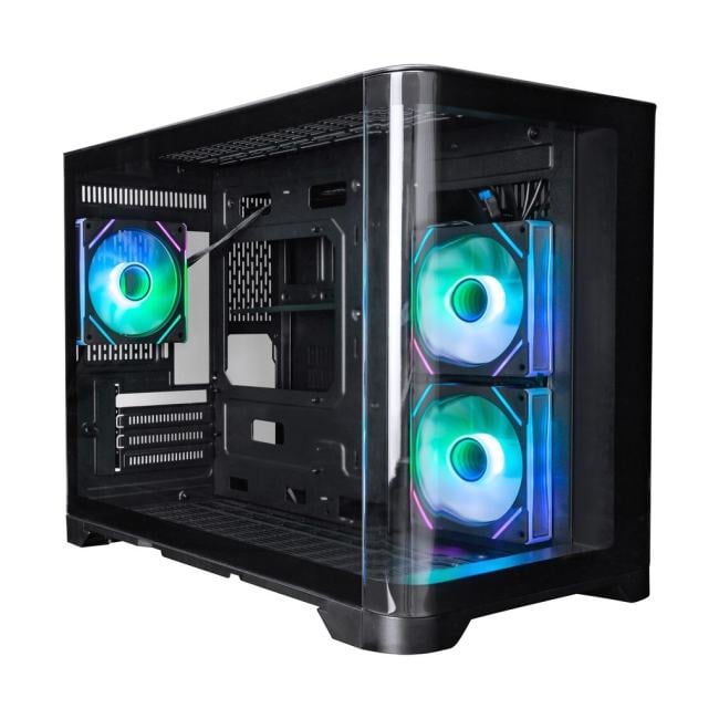 Корпус для ПК 1STPLAYER - UVIEW UV6 ARGB, mITX, mATX, 3х2.5", 2х3.5", 2xUSB3.0, Mini Tower, без БП, цвет чёрный, UV6-BK-2FC7R-1FC7