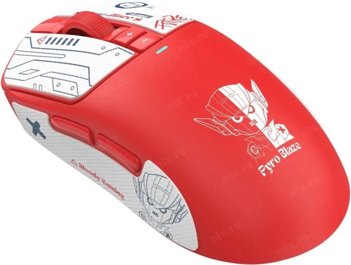 R72 PRO PYRO BLAZE Мышь A4Tech Bloody R72 Pro красный оптическая 26000dpi беспров.  USB-C 7but ()