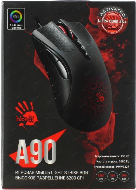 Bloody Blazing Gaming Mouse <A90 Activated> (RTL)  USB  8btn+Roll