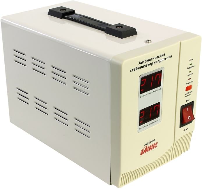 Стабилизатор Powerman AVS 2000D, 2000ВА, 140-260В, 2 розетки