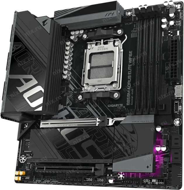 Слито в арт.909177!!! Материнская плата Gigabyte B850M AORUS ELITE WIFI6E SocketAM5 AMD B850 mATX AC`97  8ch(7.1) 2.5Gg RAID+DP