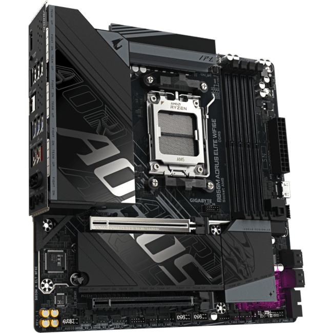 Слито в арт.909177!!! Материнская плата Gigabyte B850M AORUS ELITE WIFI6E SocketAM5 AMD B850 mATX AC`97  8ch(7.1) 2.5Gg RAID+DP