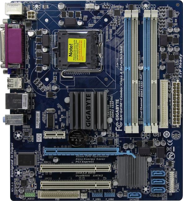 GIGABYTE GA-G41M-Combo-GQ rev3.0 (RTL) LGA775<G41> PCI-E+SVGA+GbLAN  SATA MicroATX 2DDR2+2DDR3