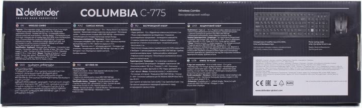 Defender Columbia Wireless Combo <C-775>  (Кл-ра  М/Мед,USB,FM+Мышь  4кн,Roll,USB,  FM) <45775>