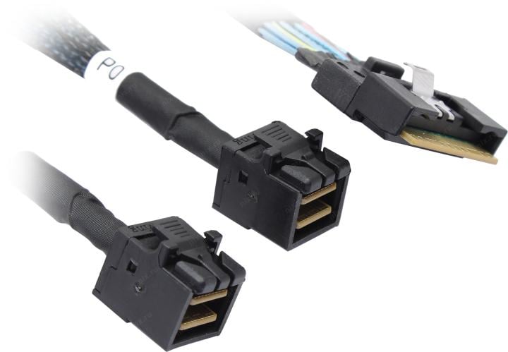 Кабель DiliVing DLSL74-8822, Slimline SAS x8 (SFF-8654) - 2×HDmSAS x4 (SFF-8643), 0.8M