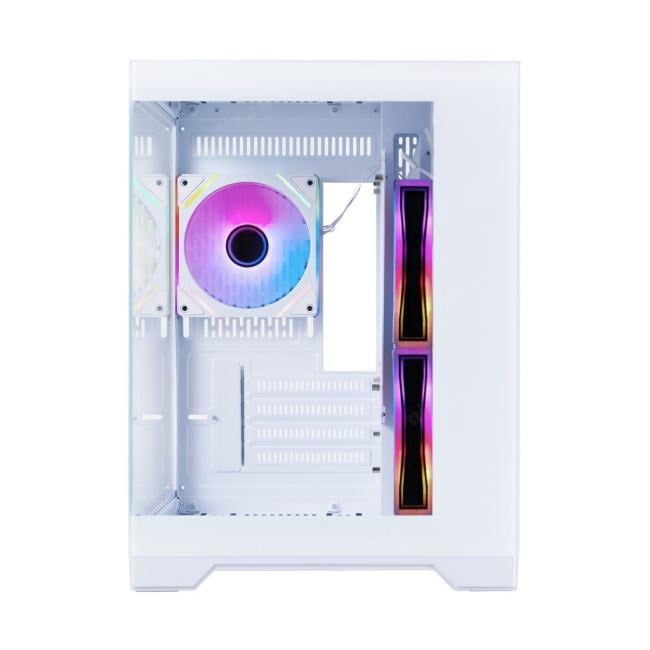 Корпус 1STPLAYER MEGAVIEW MV5-TP ARGB White / mATX / 3x120mm ARGB  fans / MV5-TP-WH-2FC7R-W-1FC7-W