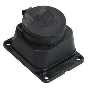 Розетка IEK PKR11-016-2-K02, с защитной крышкой, 16А, IP44