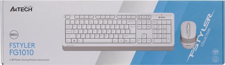Клавиатура A4Tech Fstyler FG1010 White (Кл-ра, USB,  FM+Мышь,4кн,  Roll,  USB, FM)
