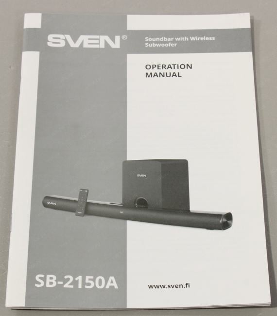 Колонки SVEN SB-2150A Black (саундбар 2x40W+Wireless Subwoofer 100W дерево,  USB, Bluetooth, ПДУ)