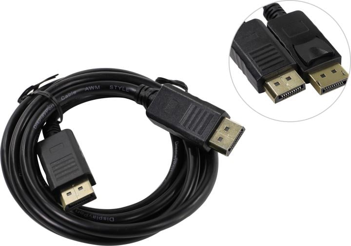Кабель DisplayPort GEMBIRD/CABLEXPERT CC-DP-6 черный (1.8м, 20M/20M, экран, пакет) (CC-DP-6)