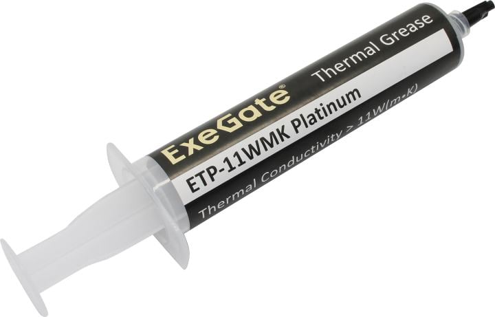 Exegate EX293373RUS Термопаста ExeGate ETP-11WMK Platinum (11 Вт/(м•К), 30г, шприц с лопаткой)