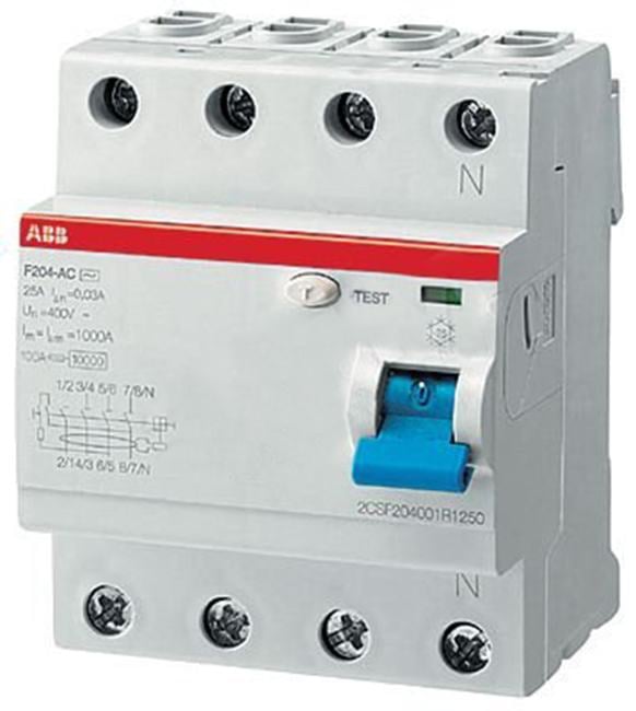 УЗО ABB 2CSF204001R3630, 4п, 63А, 300мА, тип AC