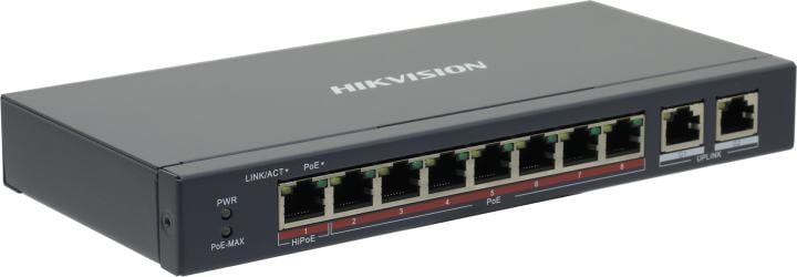Коммутатор Hikvision DS-3E0310HP-E, 8×100M PoE, 2×1GbE, 110W
