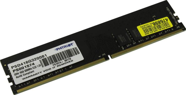 Память Patriot PSD416G320081, DDR4, 16 ГБ, 3200 МГц, CL22