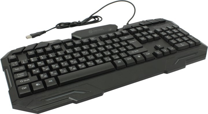 Клавиатура OKLICK <700G> Black <USB> 104КЛ+10КЛ М/Мед,  подсветка клавиш <1061657>