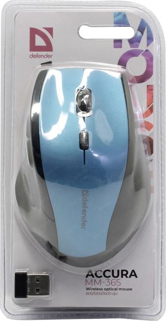 Defender Accura Wireless Optical Mouse <MM-365> (RTL)  USB 6btn+Roll <52366>