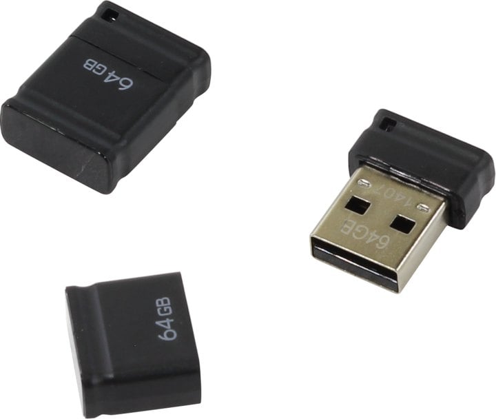 Флеш накопитель 64Gb USB 2.0 QUMO Nano nanoDrive, черный (QM64GUD-NANO-B)
