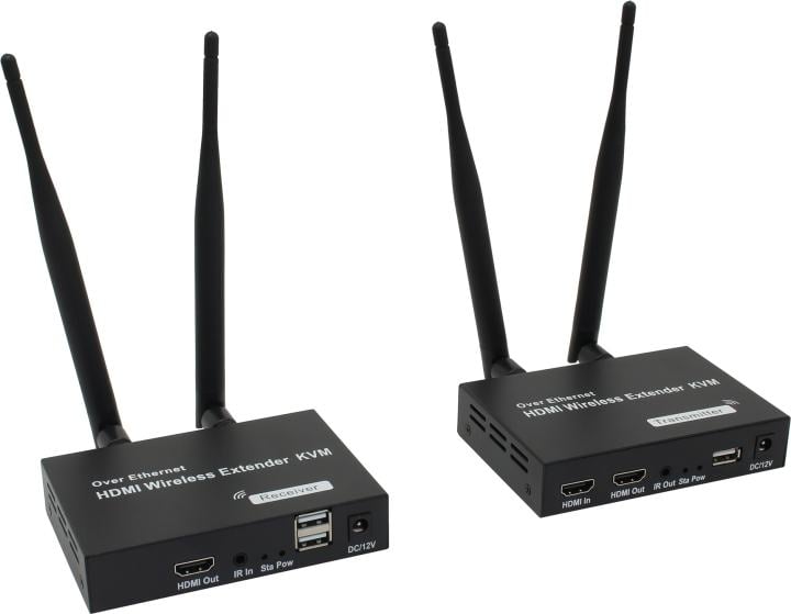 KVM удлинитель ORIENT VE054, WiFi HDMI+USB, 1080p@60Hz, до 200м