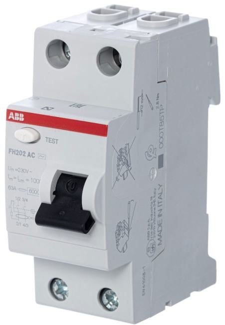 УЗО ABB 2CSF202004R1630, 2п 63А 30мА, FH202 AC