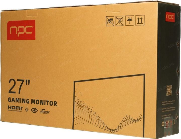 MZ2712-B Монитор NPC 27"  черный IPS LED 16:9 HDMI M/M матовая 250cd 178гр/178гр 2560x1440 165Hz G-Sync  FreeSync DP Qua