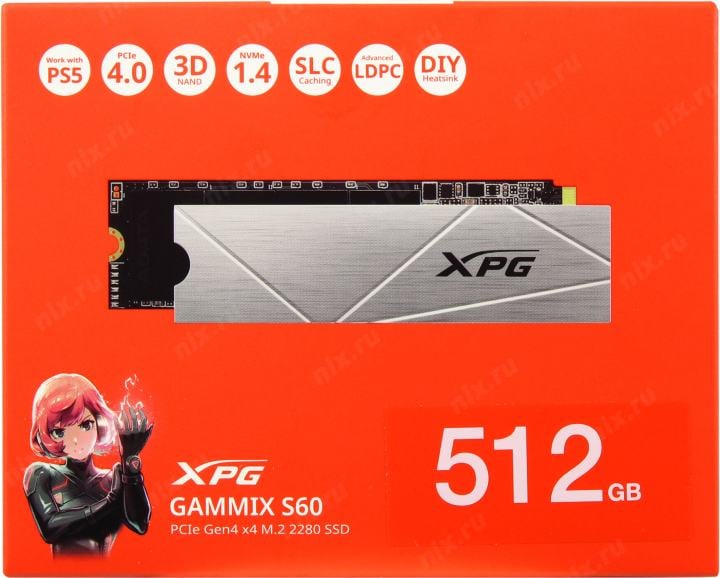 SSD 512 Gb M.2 2280 M ADATA XPG  GAMMIX S60 <AGAMMIXS60-512G-CS>