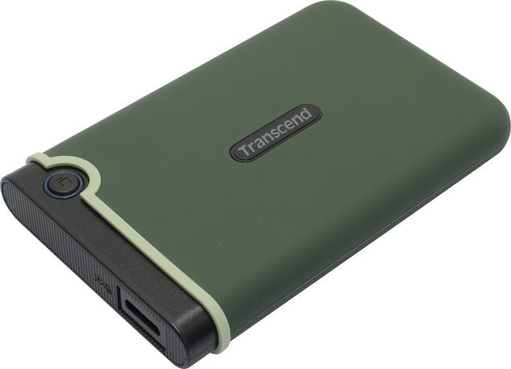 Внешний жесткий диск 2TB Transcend StoreJet 25M3G, 2.5", USB 3.1, резиновый противоударный, Милитари зеленый