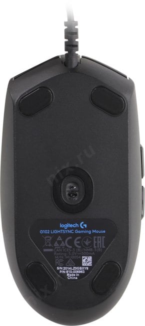 Logitech G102 LIGHTSYNC Black Mouse <910-005823/910-005808>  (RTL) USB 6btn+Roll