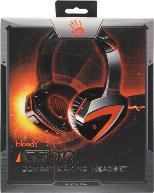 Наушники с микрофоном Bloody G500 Black-Red  (шнур  2.2м)