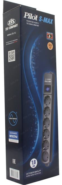 Сетевой фильтр ZIS Pilot S-Max <1.8м>  (6  розеток)<035>