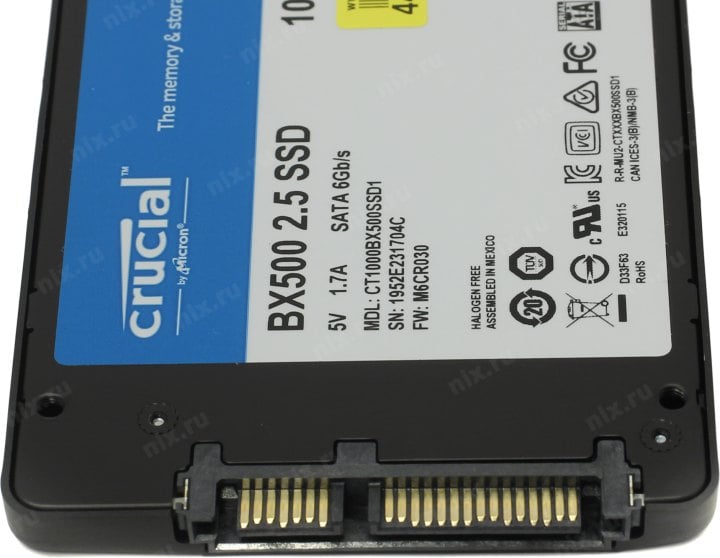 SSD 1 Tb SATA 6Gb/s Crucial BX500 <CT1000BX500SSD1>  2.5" 3D TLC