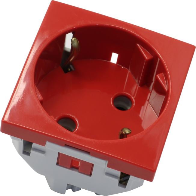 Розетка Efapel 45131SVM, 2к+з, 45×45, красная